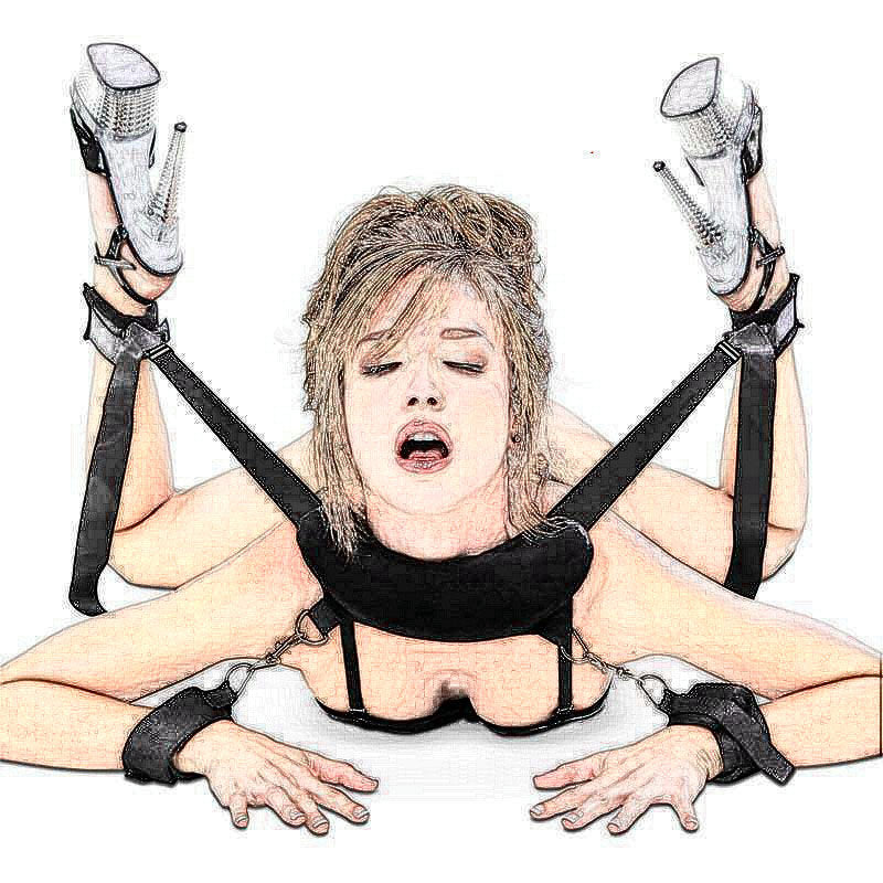 Bondage Handcuffs For Sex Open Leg Ankle Neck Cuff Strap Restraints Sex Toys For Woman Couples Slave BDSM Bondage Set Flirting