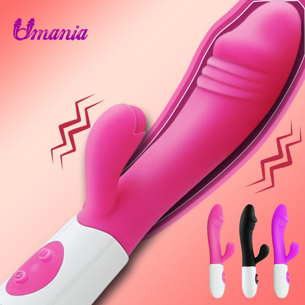 G Spot Dildo Rabbit Vibrator for Women Dual Vibration Silicone Waterproof Female Vagina Clitoris Massager Sex Toys For Women