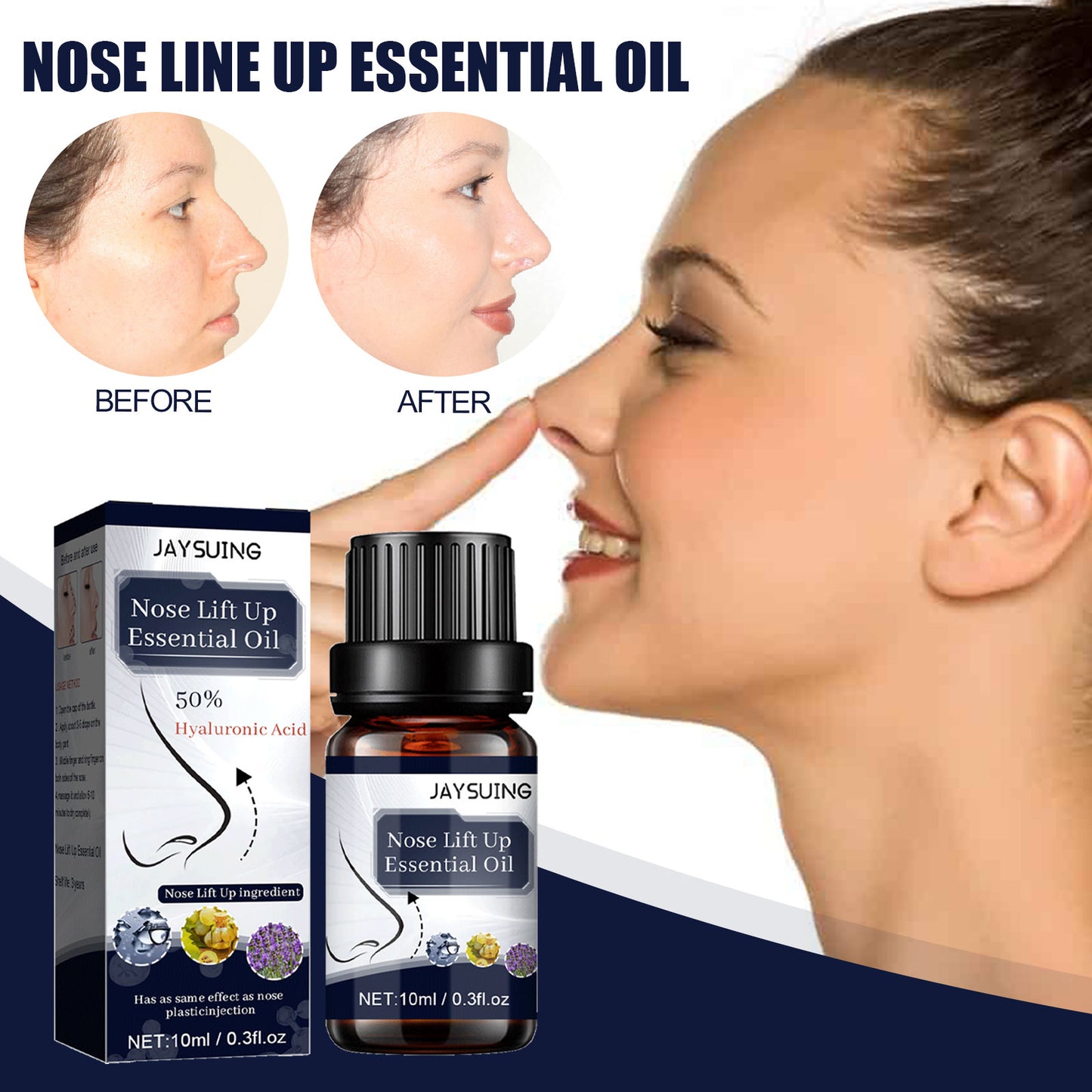 Upper Nose High Rhinoplasty Oil 10ml Nose Rhinoplasty Nose Bone Reshaping Pure Natural Care Skinny Small Nose