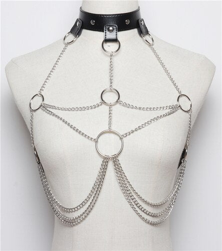 Bondage Waist Harness Bra Cage Chain Belt Straps