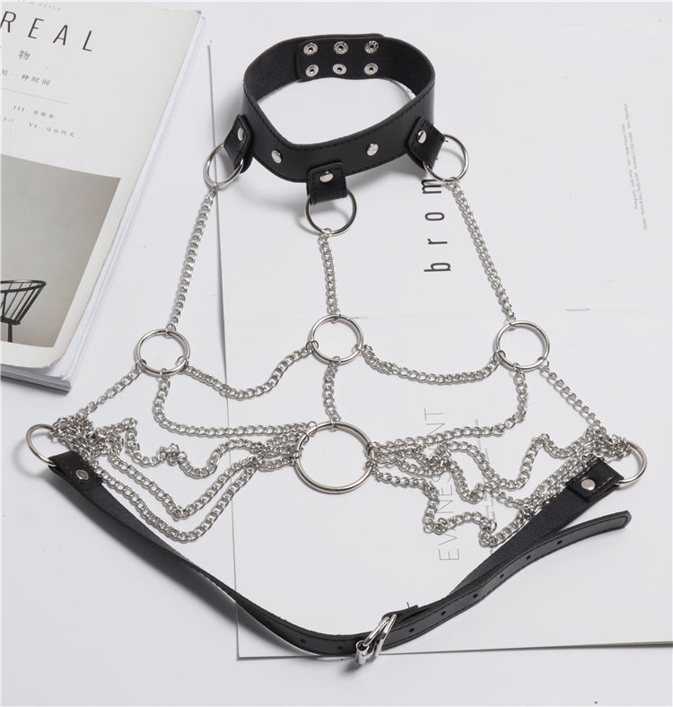 Bondage Waist Harness Bra Cage Chain Belt Straps